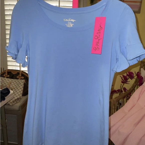 Lilly Pulitzer NWT Sorella Top Blue Peri $68 Size XXS - Picture 3 of 9